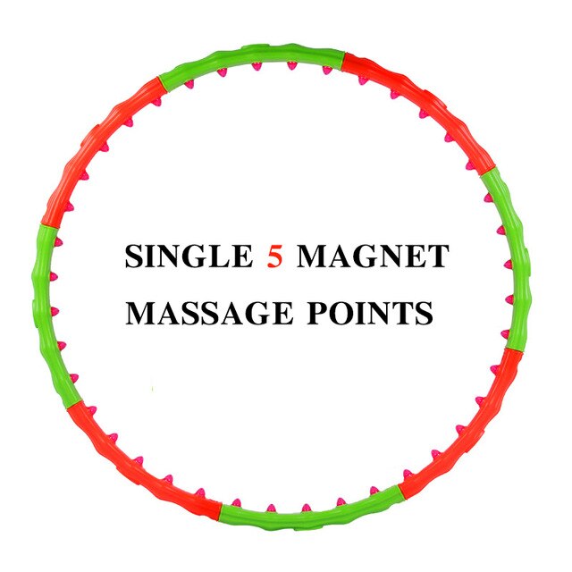 8 Parts Sports Hoops With Magnets Detachable Fitness Massage Exercise Circle Workout Single Row Magnetic Fitness Ring Plasticity: Black