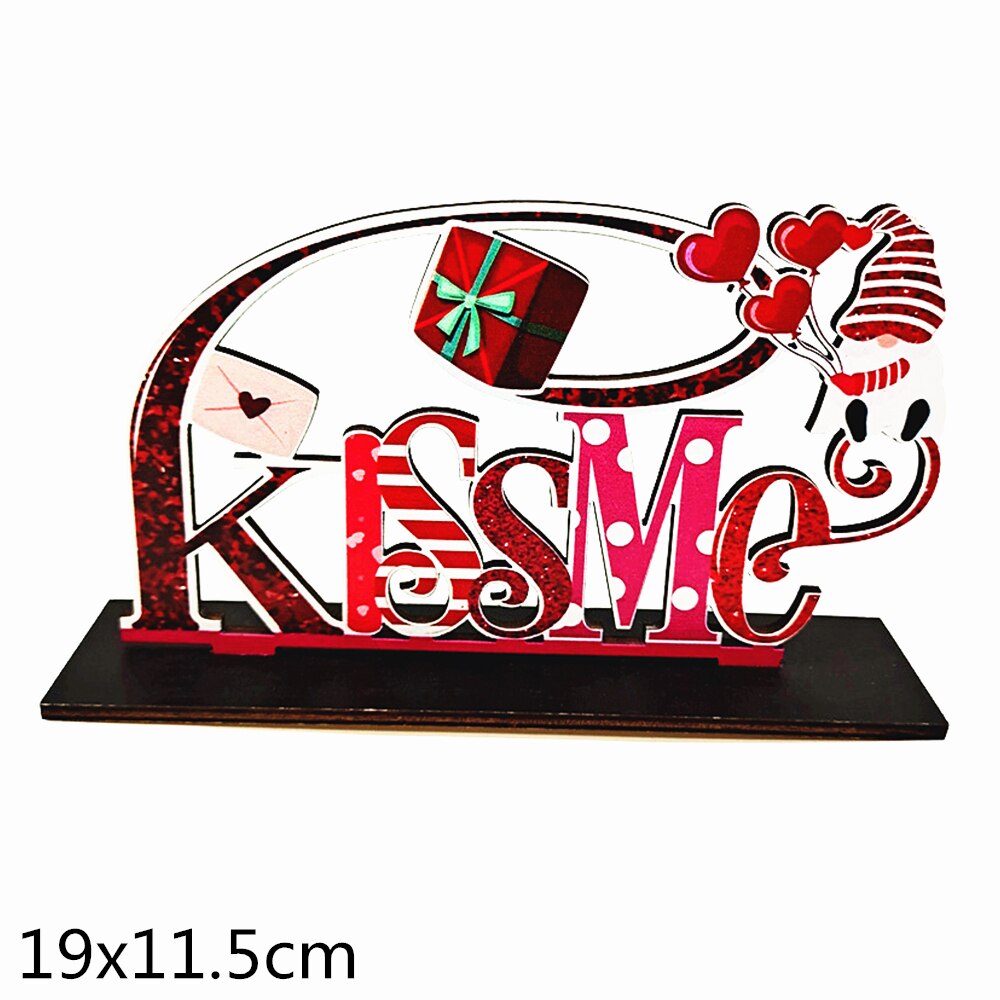 Valentine&#39;s Day Wooden Table Sign Decoration Romantic Table Centerpiece Sign Wedding Letter Decoration for Valentine Day Decor..: 7