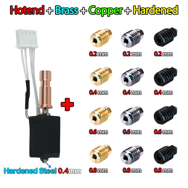 per Anycubic Kobra S1 Hotend ceramica Nuovo aggiornamento Hotend per Kobra S1 Combo testa S1C Stampante 3d 24V 48W 200K Riscaldamento rapido 300 ℃: Oro