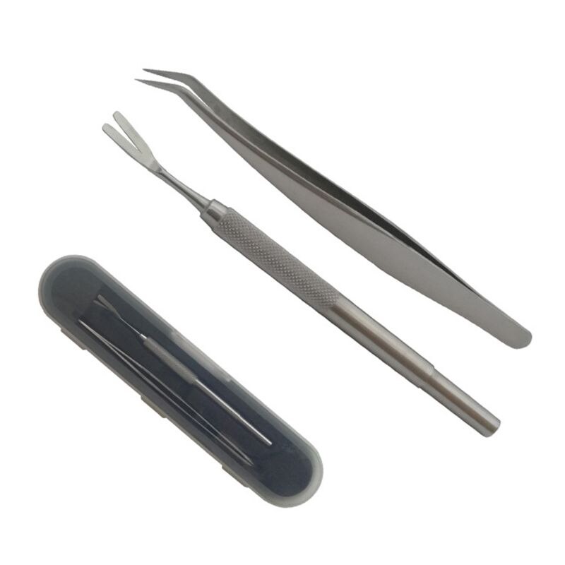 Premium Tick Remover Kit Stainless Steel Fleas Tick Remover + Tweezers with Case
