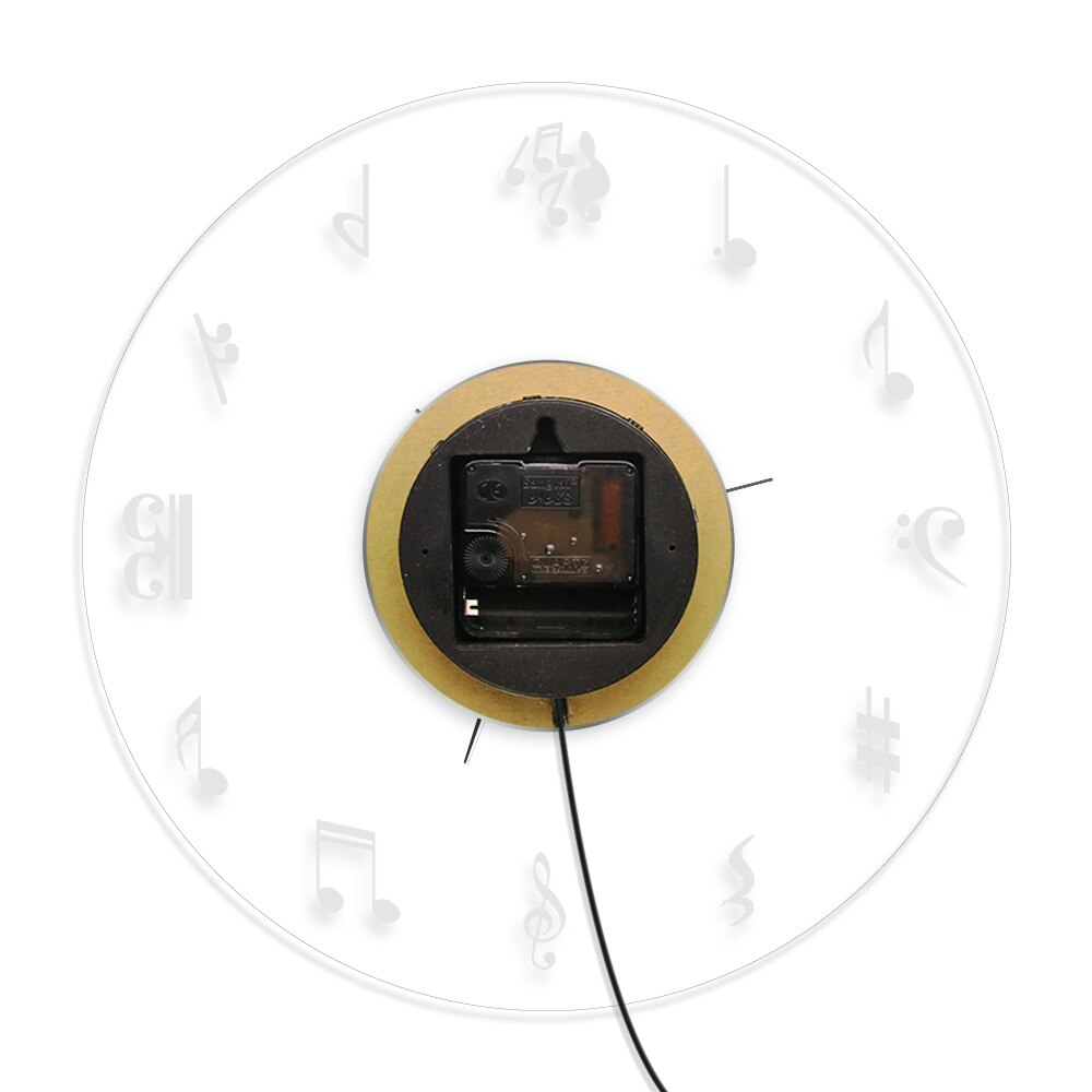 Music Notes Led Wandklok Acryl Maan Klok Wall Art Musical Thema Home Decor Handgemaakte Cadeau Voor Muzikant Muziek Minnaar horloge