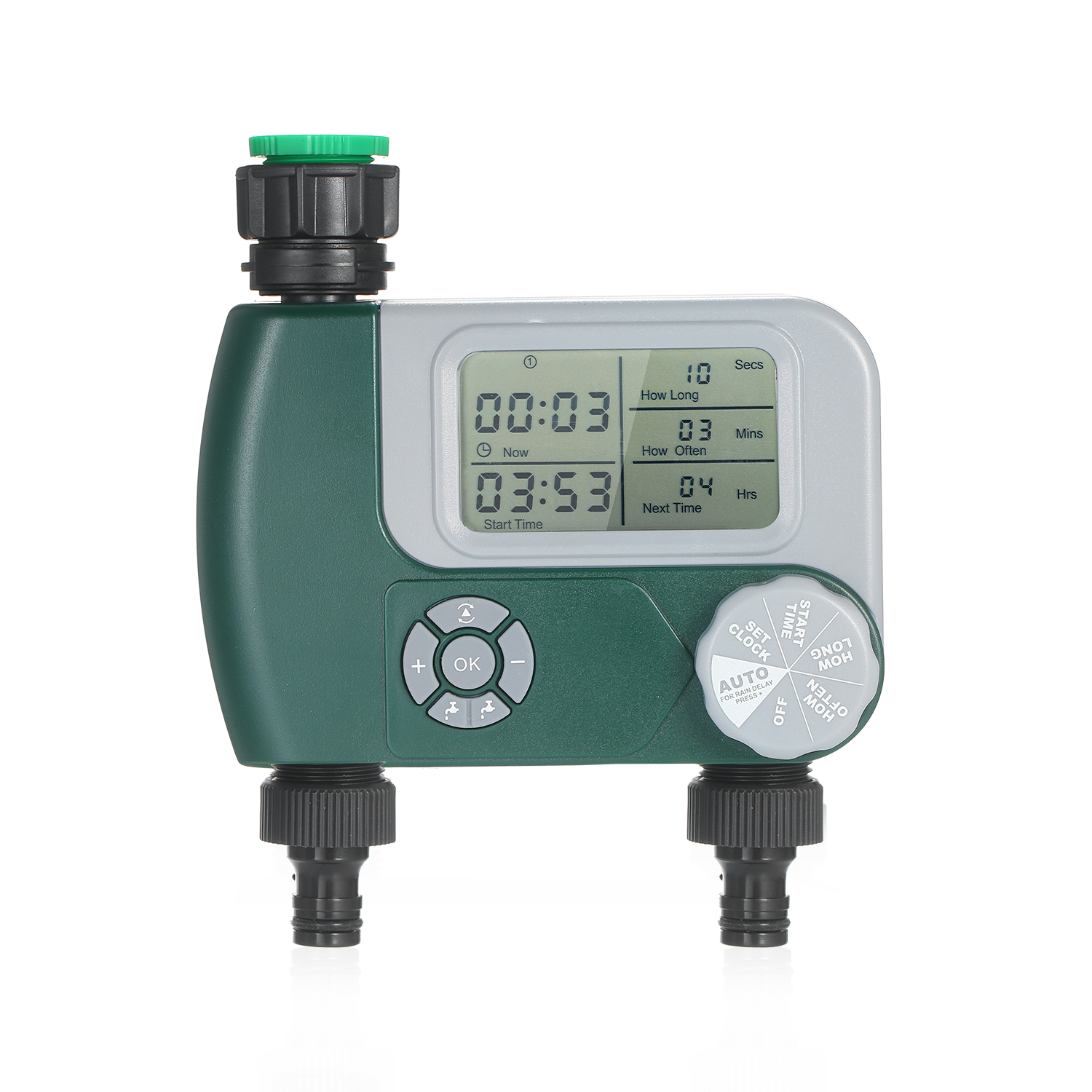 Schlauch Wasserhahn Timer draussen-Batterie Betrieben Automatische Bewässerung Sprinkler System Bewässerung Regler mit 2 Auslauf Garten Pflanzen