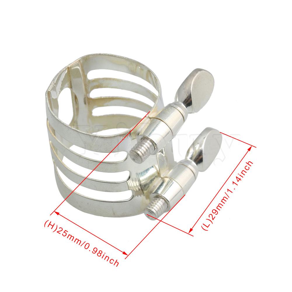 Yibuy Sliver Plated Copper Klarinet Ligature Met Caps Muzikale Onderdelen