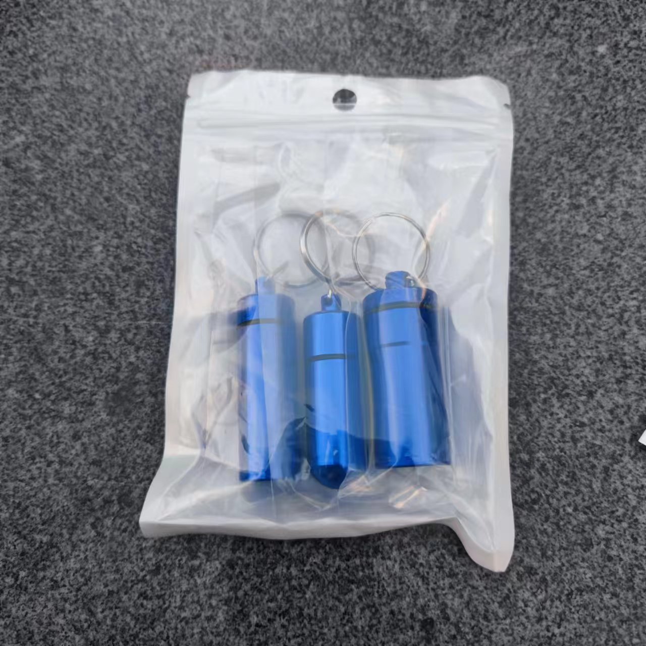 3 pcs color metal bottle (with retractable spoon) storage container Metal bottle in multiple colors: Blue