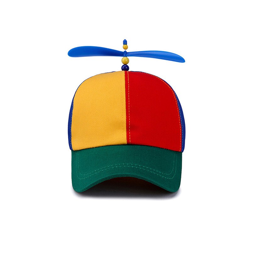 Eagleborn Zomer Kind Volwassen Verstelbare Propeller Bal Baseball Cap Dragonfly Top Multi-color Patchwork Grappige Mooie 52-57cm