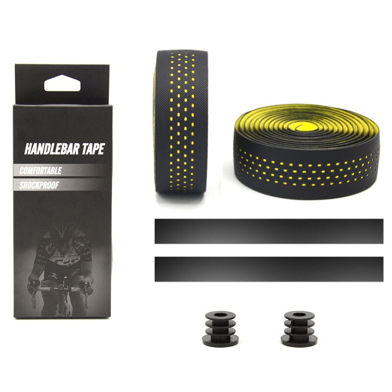 Dode Vlieg Fiets Bandjes Hoeken Strapping Pu Leer Bar Bandjes Road Stuur Bandjes Ademend En Zweet-Absorberende Bar Bandjes: Yellow