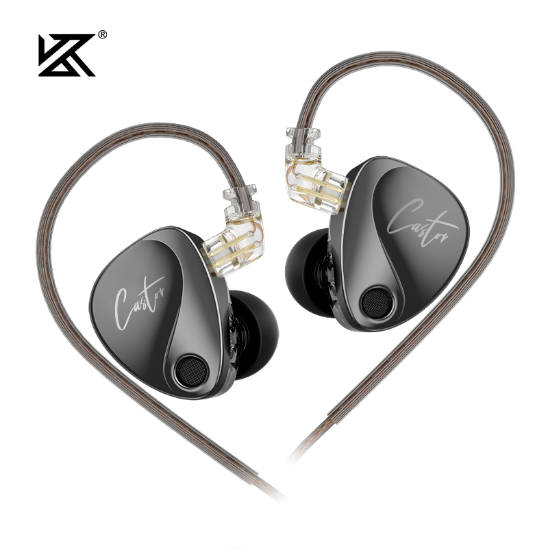 KZ Castor In Ear Wired Earphones HIFI Bass Tunable Balanced Armature Sport Headphones Monitor Metal Earbuds
