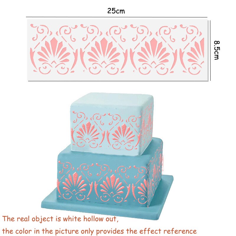 DIY Stil Schokolade Fondant Druck Schablone Hohl Zucker Sieb bilden Hochzeit Kuchen Schablone Rand Dekoration Vorlage Backen Werkzeuge: 75052