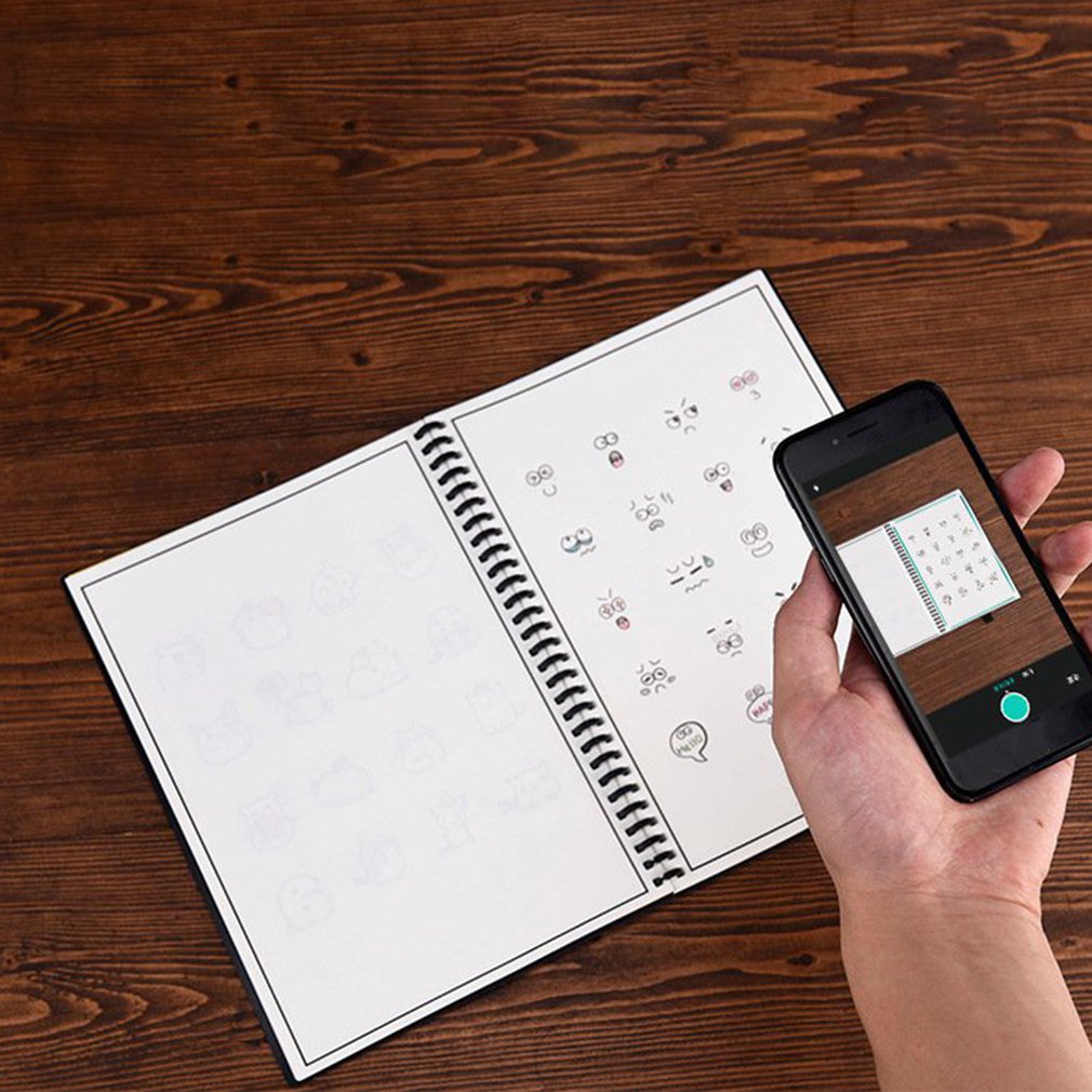 Smart reusable notebook dot grid notebook with pen and microfiber cloth office notepad APP backup business notebook