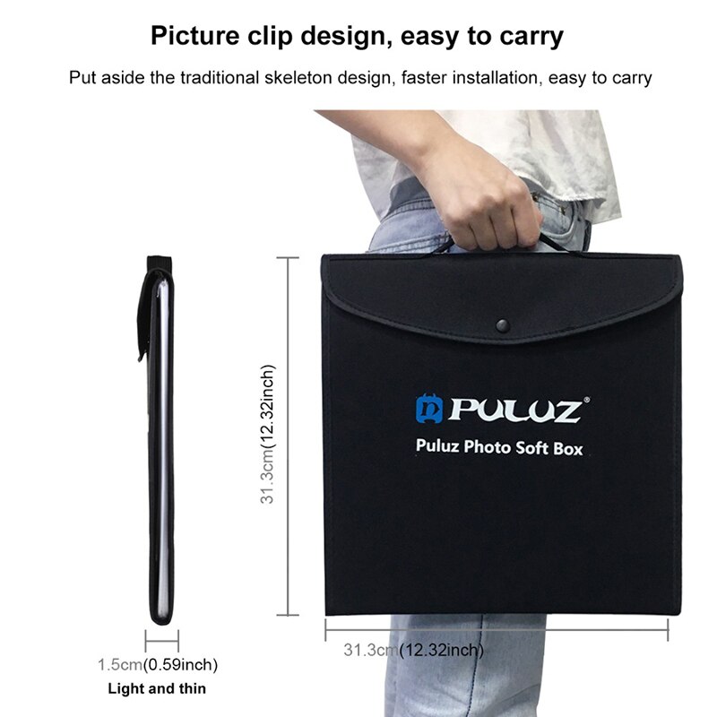 PULUZ 30*30cm Tragbare Softbox Licht Kasten Studio LED Beleuchtung Kasten Foto Leuchtkasten mit 6 Farben Kulissen Für tabletop Fotografie