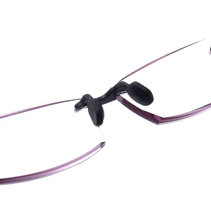 Zilead Anti Blue Light Presbyopic Glasses Frameless Clear Lens Comfortable With Spectacle Case For Women Men +4.0