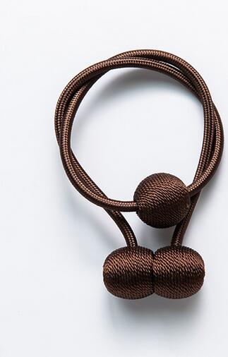 Magnetiska gardinbindningar klämmor legering stickmönster slipsspännen klämmor gardinbindningsring baksidor med kulmagnet: Brun