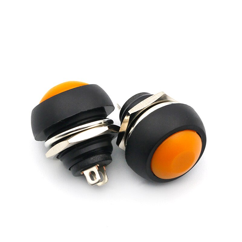 12Mm PBS-33B Waterdichte Momentary Aan Uit Drukknop Swithch Mini Ronde Schakelaar: Oranje