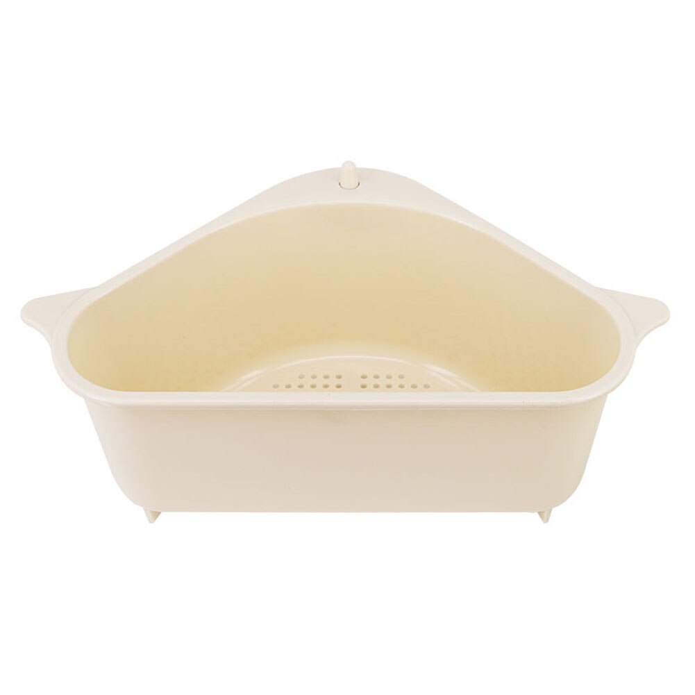 Duurzaam Groente Fruit Drainage Mand Plastic Dubbele Laag Noedels Wassen Vergiet Huis Keuken Opslag Accessoires: Beige Single Layer