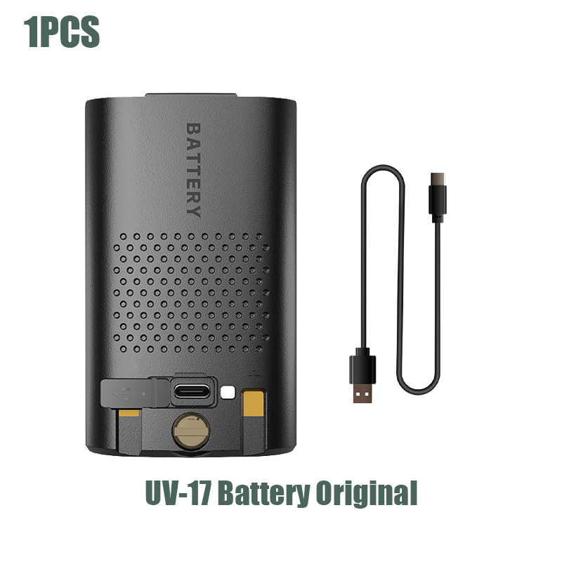 Baofeng UV-17 Pro Li-ion Battery DC 7.4V 13.32Wh Original BL-17UV Rechargeable UV-17L UV-17 PlusV1 V2 Battery UV-17 Max Bateria: black