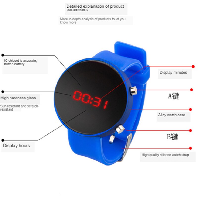 ¡Novedad de ! Reloj Digital LED electrónico Unisex con estilo para hombres y mujeres, reloj redondo rosa oro plata, zegarek damski