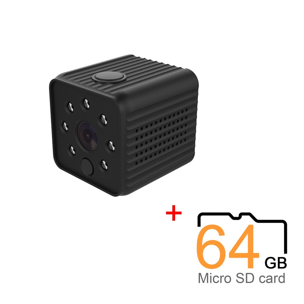 706 wifi ip kamera hjemme sikkerhed trådløs mini videokamera  hd 1080p dvr ir automatisk nattesyn bevægelsesdetektering  p2p hotspot: 64 gb mikro sd-kort