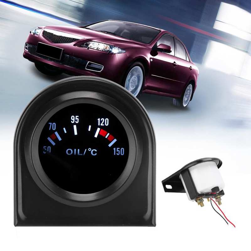 Auto Olie Temperatuurmeter, 2 Inch 52mm LED Licht Auto Pointer Olie Temperatuur Temp Gauge 50-150