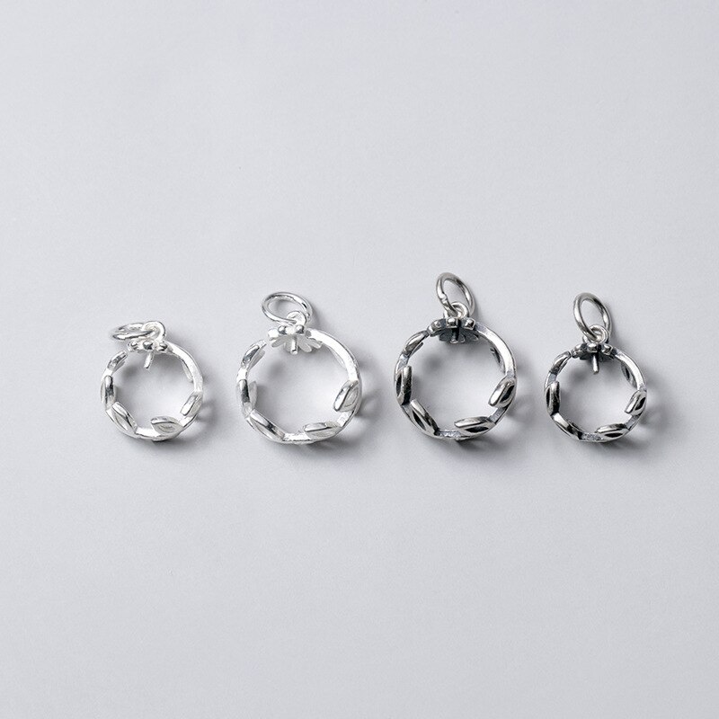 Meetsoft modisch 925 Sterling silber thailändisch blätter hohlanhänger spezial für diy handgefertigte halsketten dekoration schicke accessoires