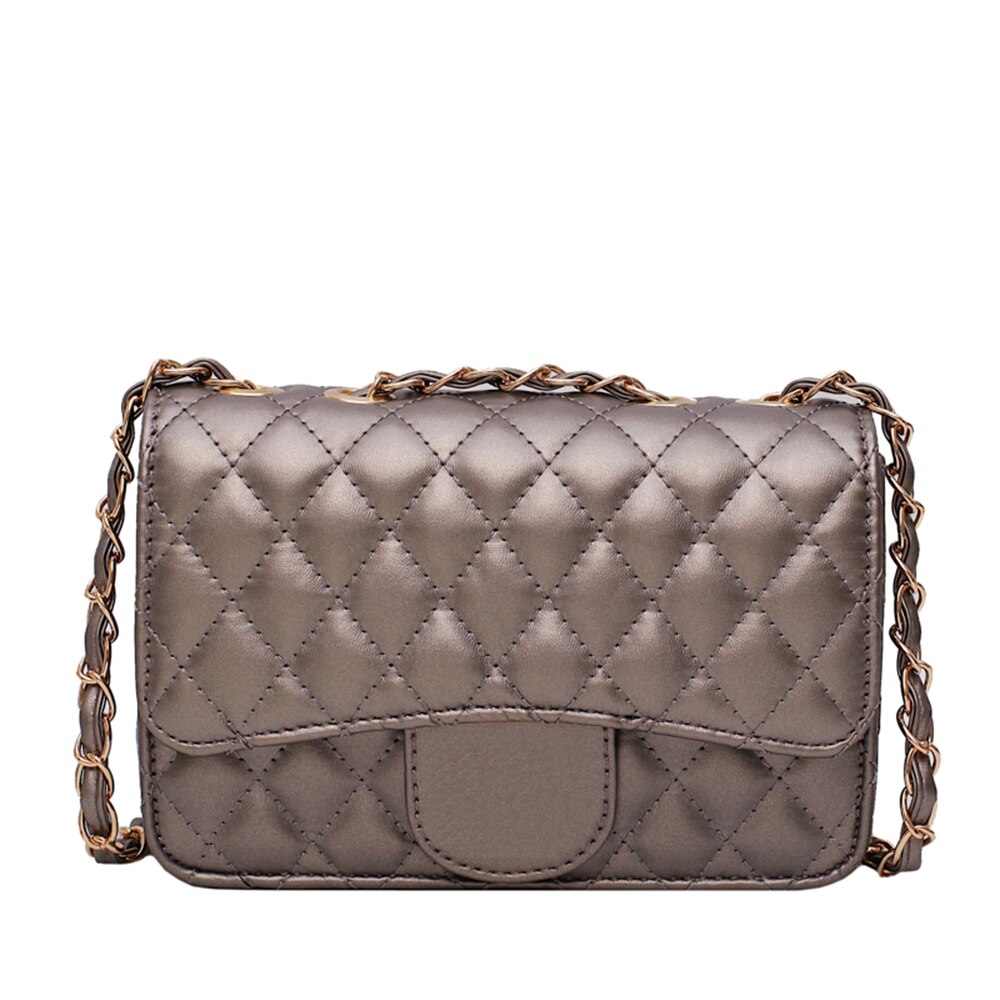 Bag female mini bag ins super fire shoulder messenger bag small fragrant rhombus chain bag: Silver(GG)