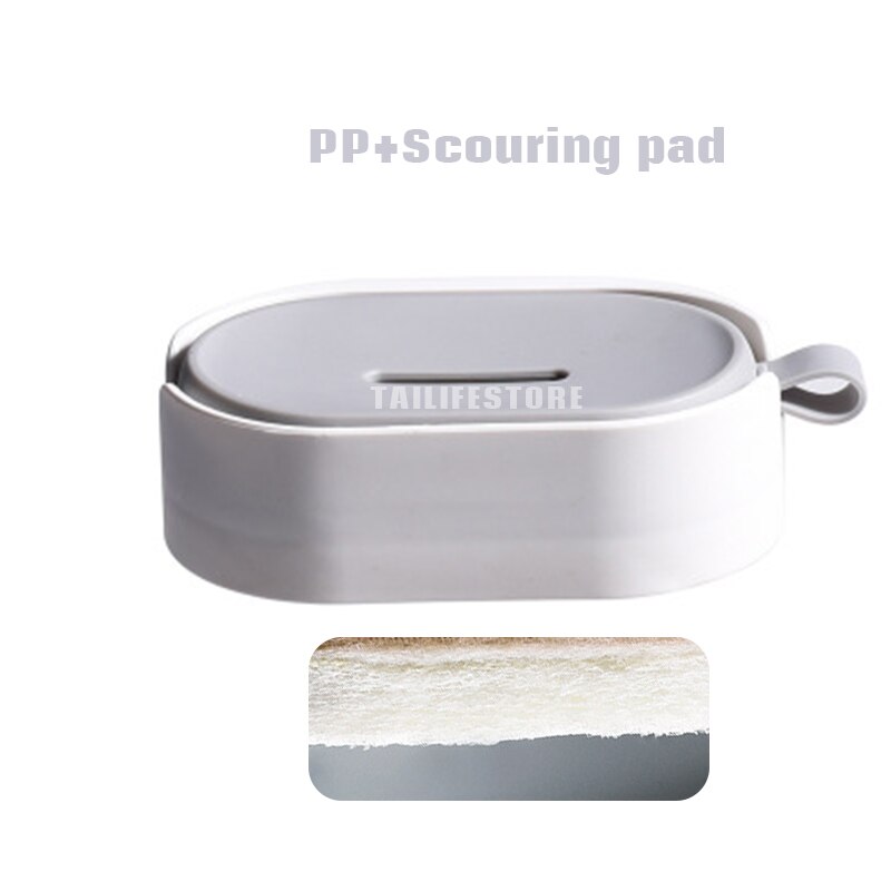 Cepillo para la limpieza de la ropa con bandeja, limpiador de polvo de cepillo, herramienta de baño de cocina para ropa, zapatos, Bol, olla, nórdico, PBT PP: Gray B