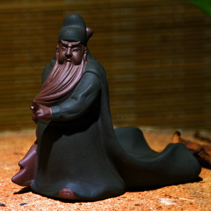 Wu God of Wealth Guan Gong Tea Ornaments Three Kingdoms Figure Guan Yu Cha Lou Jia Boutique Clay Tea Pet Clay Tea Pet