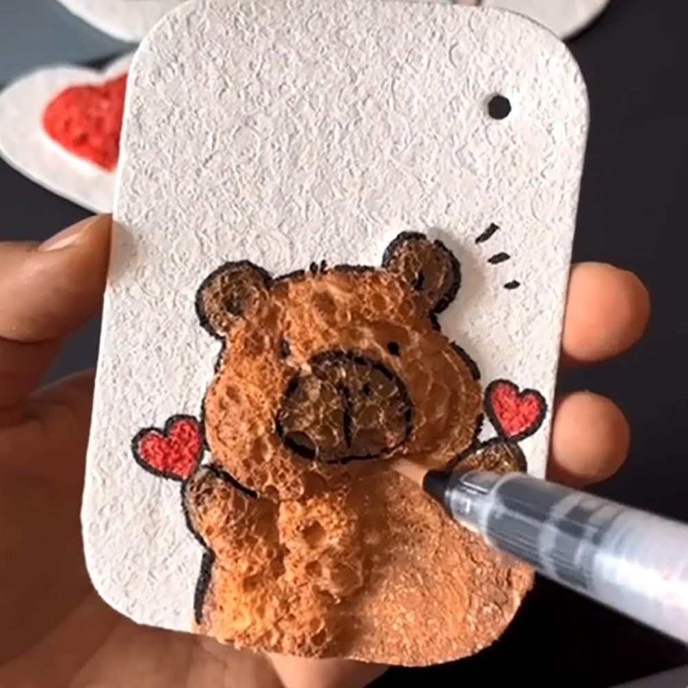 Diy crianças magia tinta inchada com cavalete com canetas de desenho textura de espuma pintura em branco papel artesanato desenho 3d esponja de lona