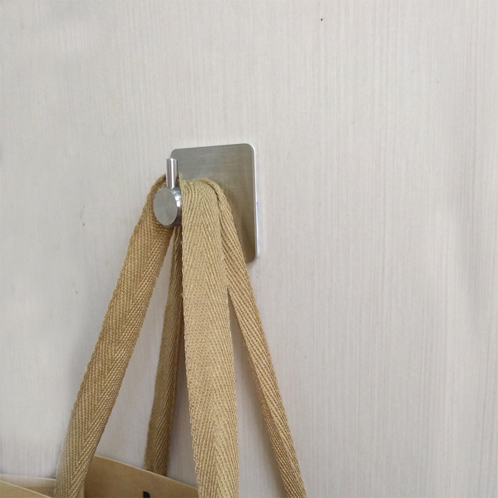 3M Sticker Adhesive Stainless Steel Hooks Wall Door Clothes Coat Hat Hanger Kitchen Bathroom Rustproof Towel Hooks