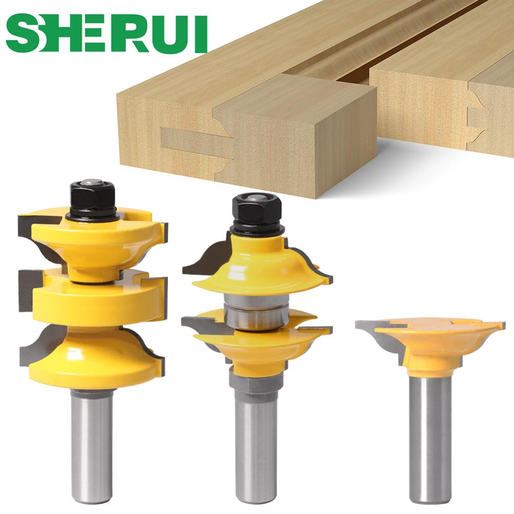 3 stk 8mm 12mm skaft 1/2 "skaftinnføringe interiør tenndørfresersett sett ogee matchet r & s fresebiter utskjæringe til tre