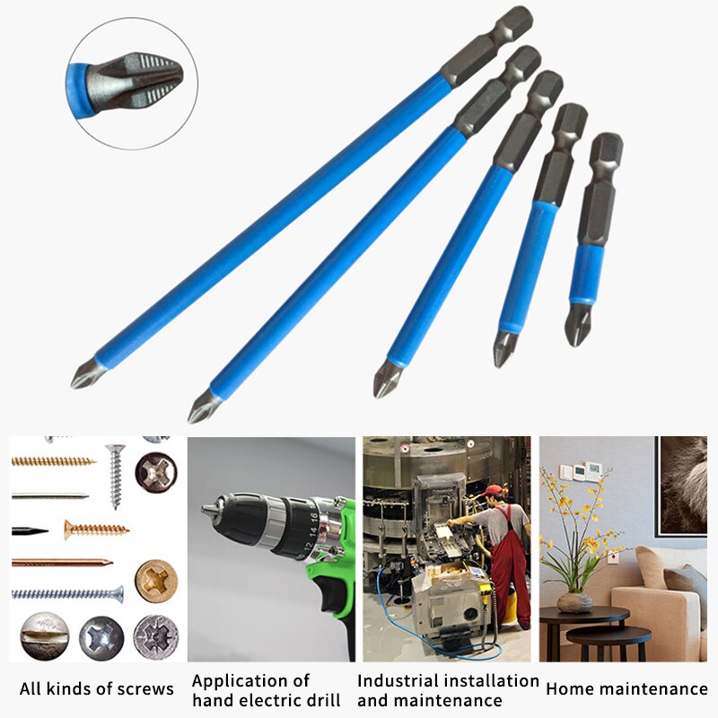 12Pcs Magnetic Screwdriver Bit Set Anti Slip Electric Power Multi-bit Tool Screwdriver Suit Alloy Steel Screwdriver Accessories