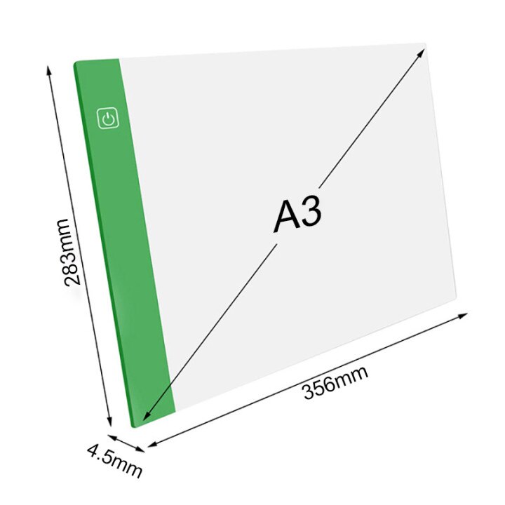 A3/A4/A5 LED Drawing Boards Tracing Board Copy Pads LED Drawing Tablet Plate Art Writing Table Three Dimming Artcraft Light Box: A3 Green