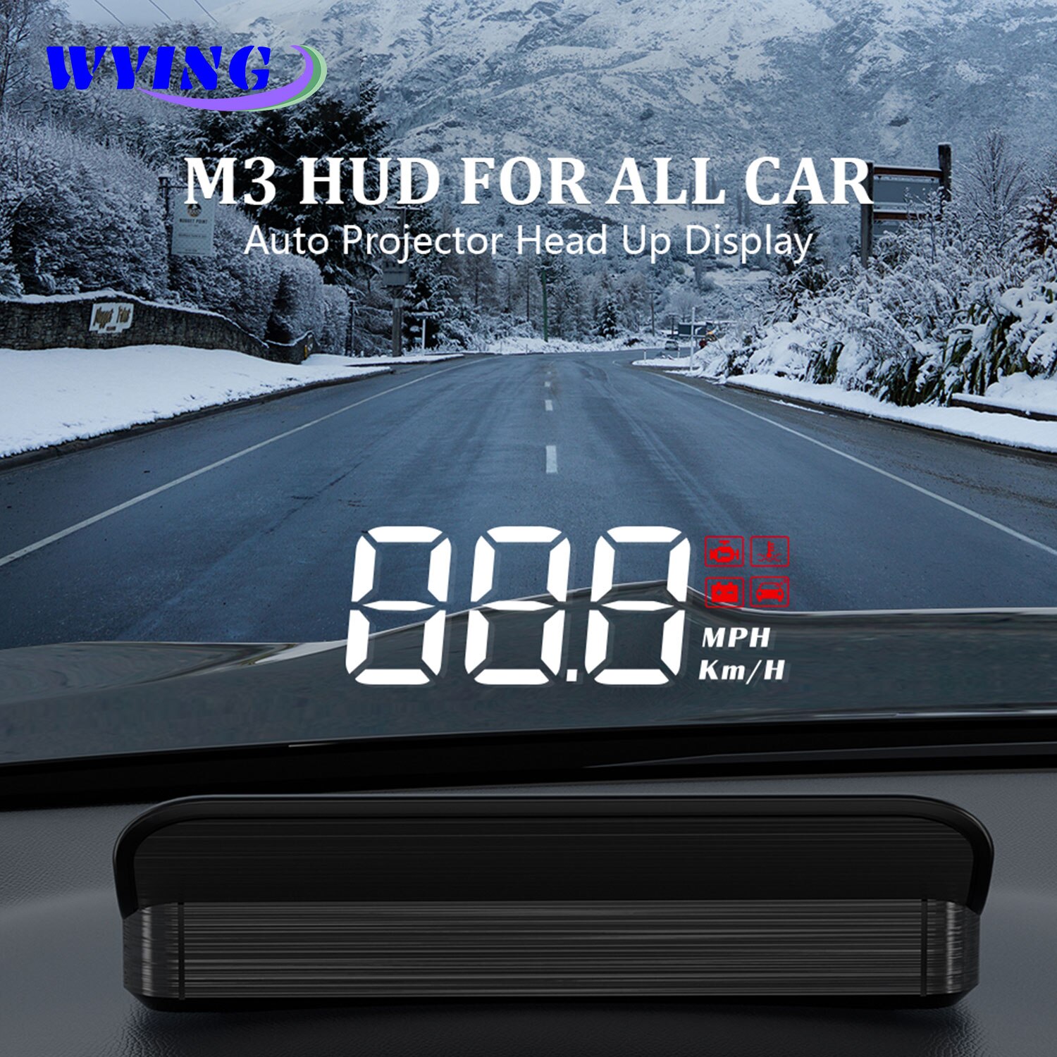 Wying M3 Auto Gps OBD2 Head-Up Display Digitale Auto Snelheidsmeter Accessoires Auto Elektronica Hud Projector Display Voor Alle auto &#39;S