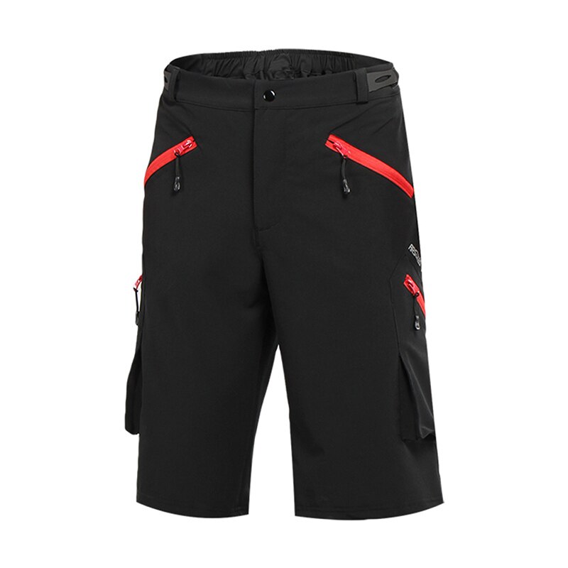 Arsuxeo herre udendørs sport vandreshorts åndbare vandrelommer shorts mtb cykelshorts camping fiske korte bukser: Sort / M