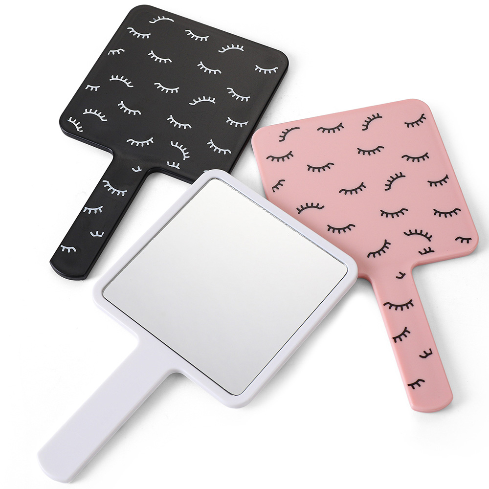 Espejo de maquillaje de mano, espejo de extensión de pestañas portátil para mujeres y niñas, espejos pequeños para la cara, accesorios de mesa de belleza