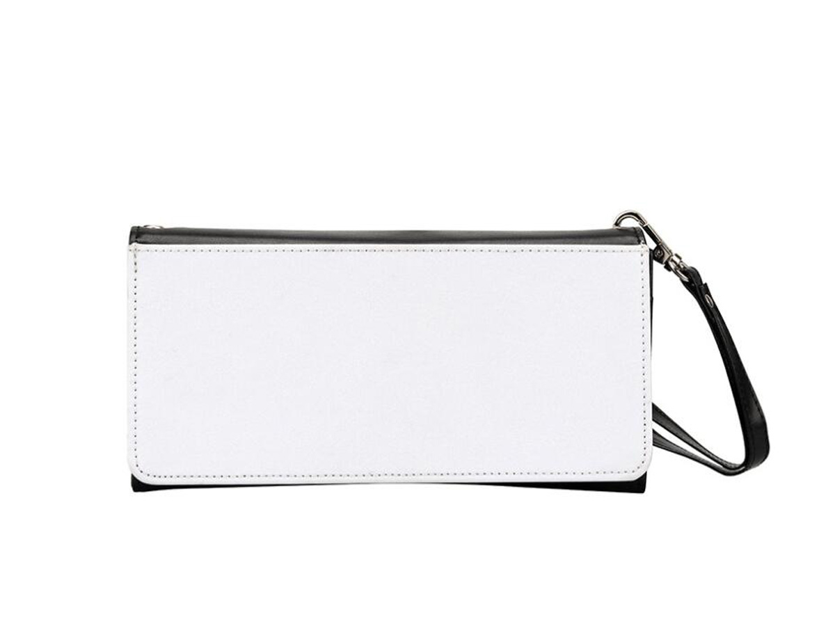 Billetera de sublimación para manualidades, cartera larga con broche multifunción de PU en blanco de una sola cara, 3 uds.: Default Title