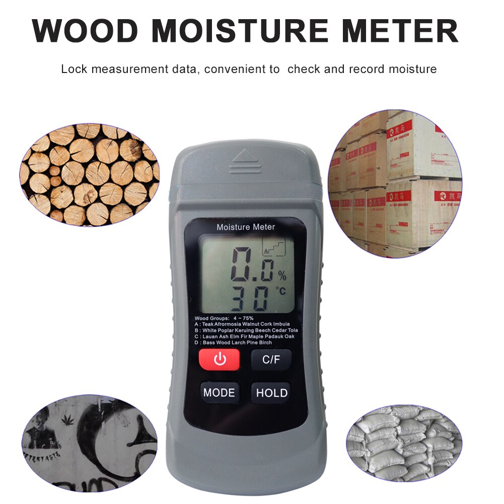 SFJ-001 Wood Moisture Meters Measurement Tool Two Pins Wall Hygrometer Meter Humidity Tester Timber Damp Detector