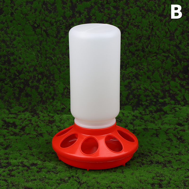 1 stk. fortykket foderautomat og drikkevandsautomat til fjerkræ, automatisk kyllingefugle, kyllingevandingsspand, beholder til fodring: Sort