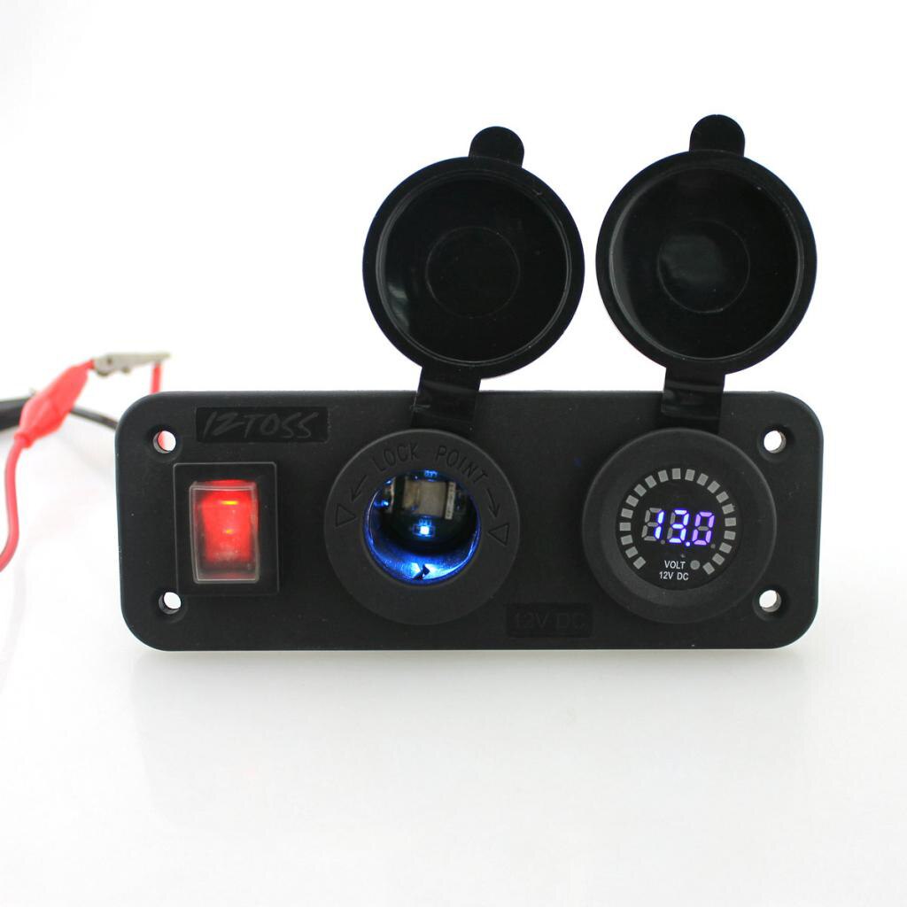 2-In-1 Universele Sigarettenaansteker Power Led Display Voltmeter Voor Motorfiets Atv Boot 12 Volt