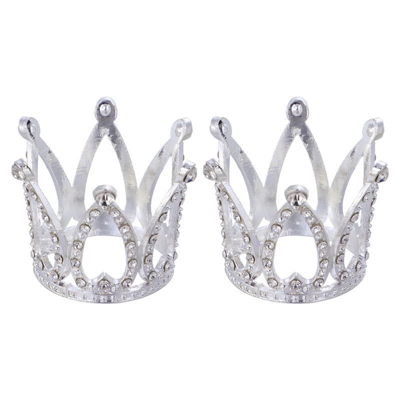 Mini Crown Cake Topper - Silberne Krone Mit Strass Für Torte & Deko