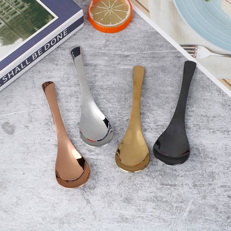 Highly 304 Stainless Steel Spoon 3 Size Large Gold Rice Soup Spoon Kids Ice Cream Dessert Spoon Kitchen Dinner Tableware
