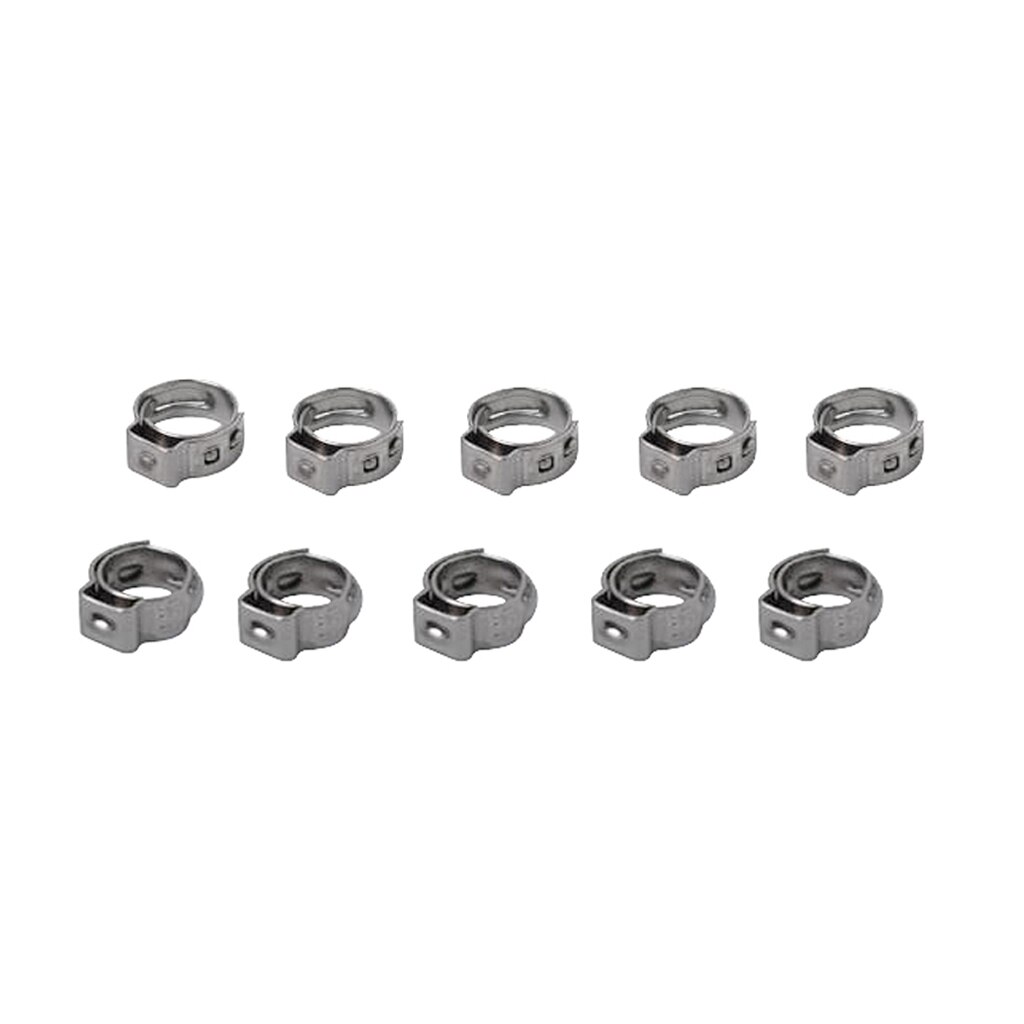 10 Pieces Stainless Steel Single Ear Adjustable Band Hose Clamps 7.0mm-8.7mm