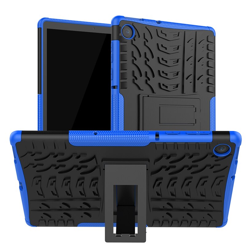 Case Voor Lenovo Tab M10 Plus 10.3 Fhd TB-X606F TB-X606X Tablet Case Heavy Duty Hybrid Shockproof Beschermhoes Met Kickstand: Dark Blue