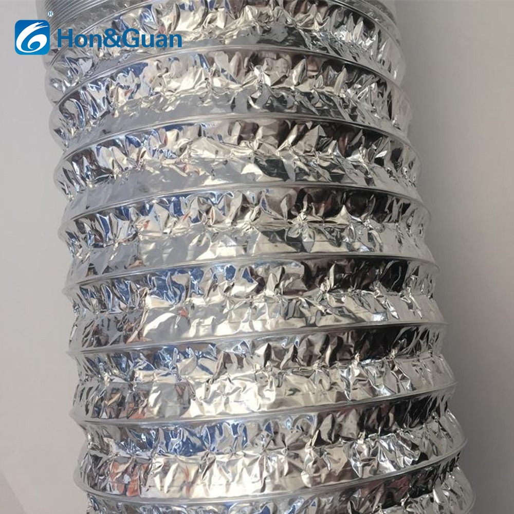 100mm 150mm fleksibel dobbel aluminiumsfolie kanalslange til inline kanalvifte ventilator ventilasjon rør luft eksos avtrekk