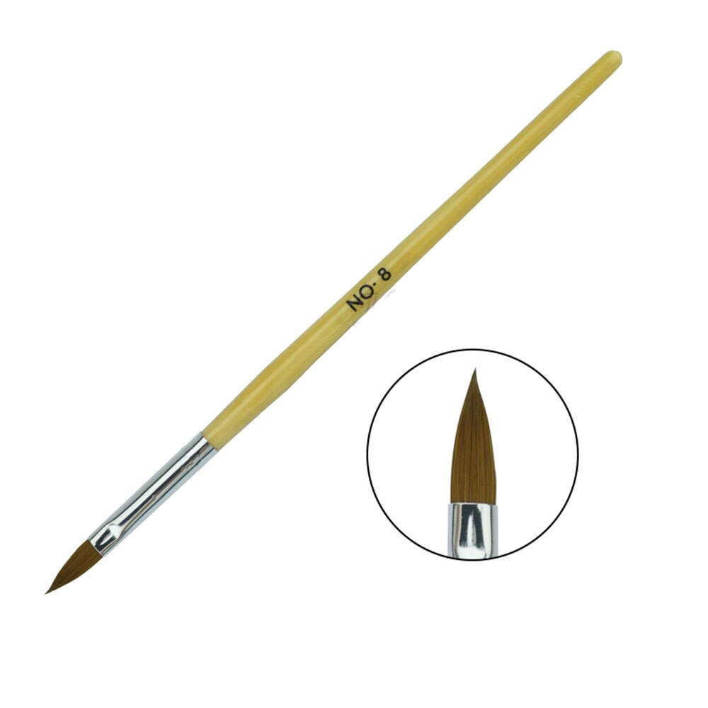1pc Kolinsky Sable Acrylic Nail Art Brush No. 2/4/6/8/10/12 UV Gel Carving Pen Brushes Liquid Powder DIY Beauty Nail Drawing: 4