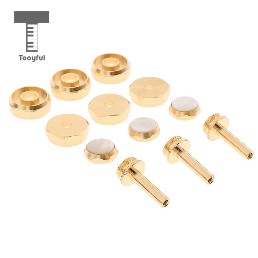 Legetøj praktisk metal gylden trompet cap skrue dækning knapper forbindelsesstænger pakke til trompetist