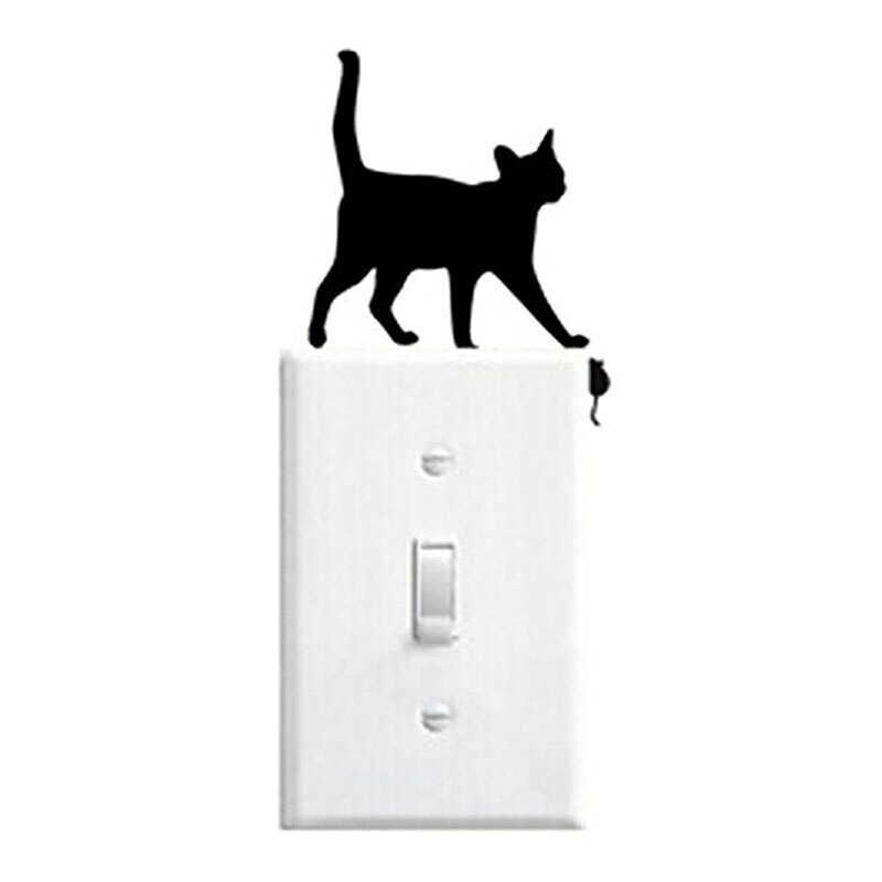 DIY Funny Cute Black Cat 3D Cartoon Animls Switch Decal Wall Stickers Home Decals GJJJTZ843: F
