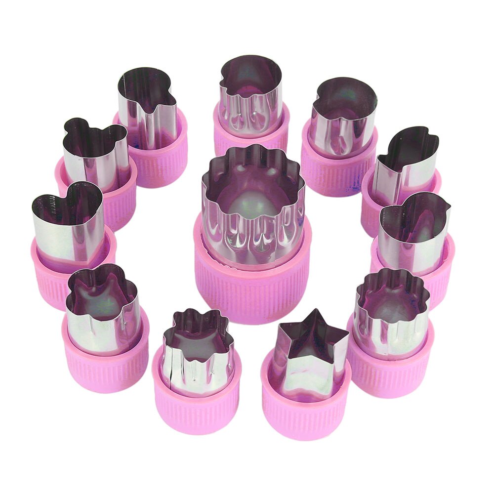 Rice Vegetable Fruit Cutter Mold 12Pcs/set Flowers Cartoon Cutter Mold Stainless Steel Cake Cookie Biscuit Cutting Shape Tools