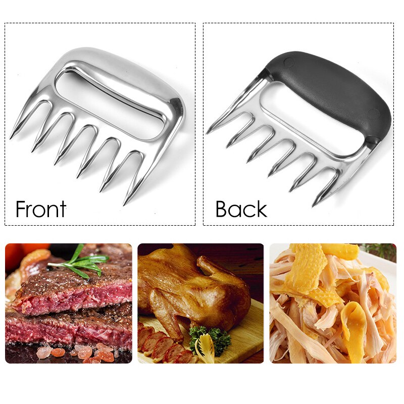 BBQ métal viande griffes diviseur acier inoxydable fourchettes à viande ours griffe viandes séparateur pour cuisine dinde boeuf porc déchiqueter BBQ outils