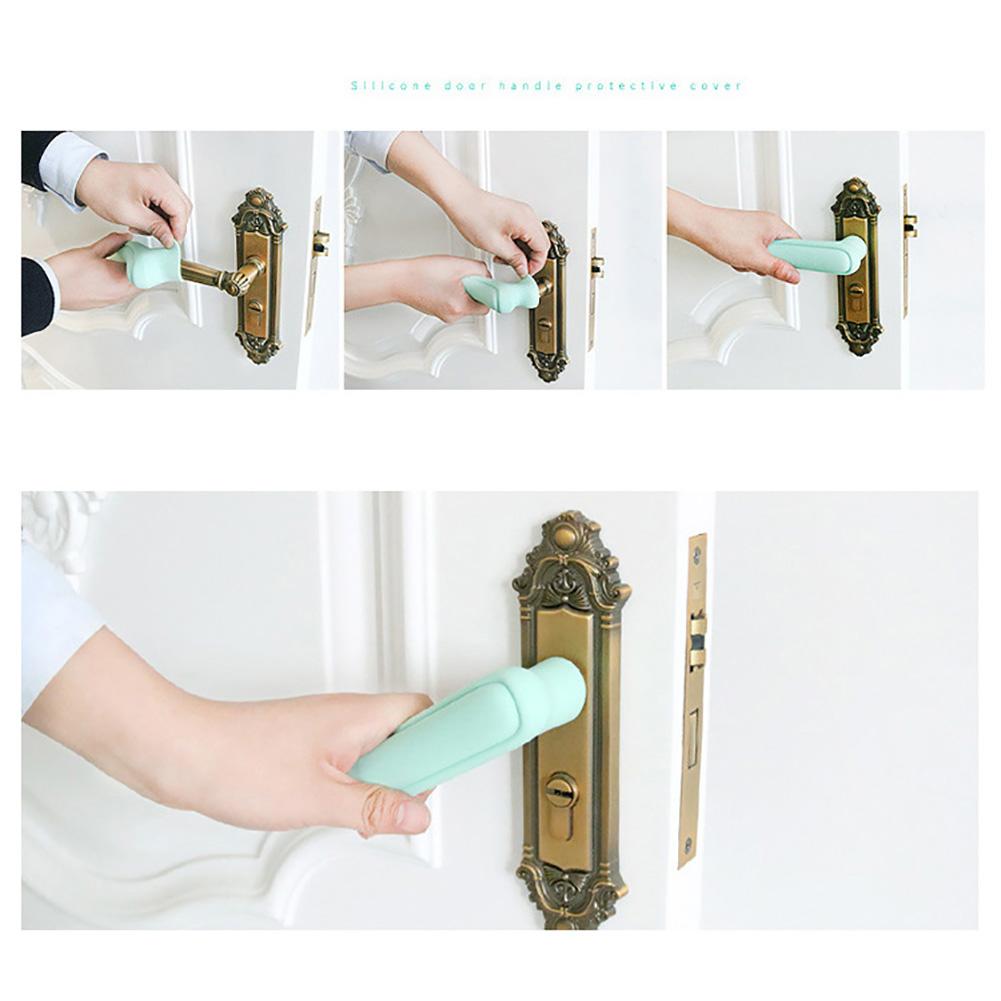Door Handle Cover Silicone Anti Collision Static Door Handle Protector Covers for Baby Child Home Safety Sleeve Room Doorknob