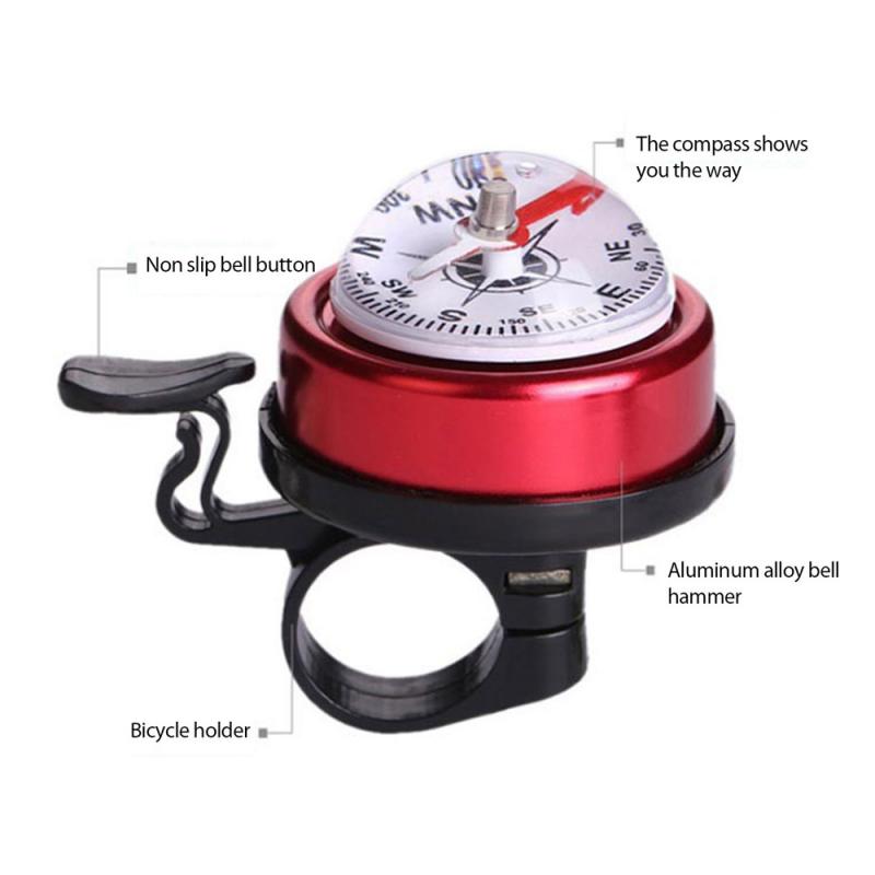1 Uds timbre de bicicleta de aleación de aluminio timbre de timbre alarma de sonido bicicleta de montaña timbre de coche brújula tipo campana accesorios de equipo de equitación